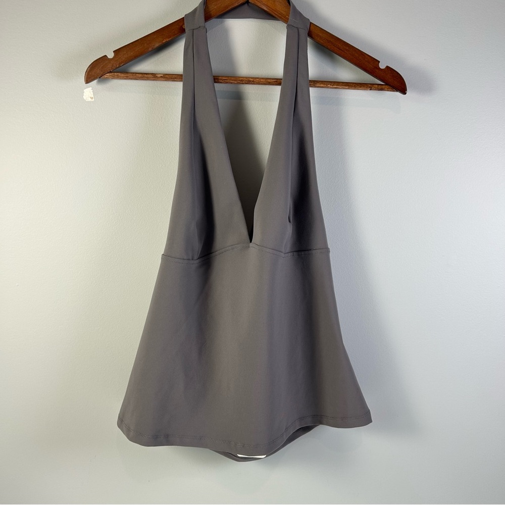 NWT Intimately Free People Still Here Gray Halter Tank Top Women's Sz Large Y2K